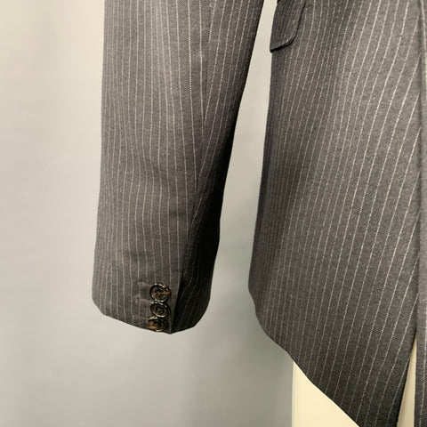 NEIL BARRETT Size 40 Black Grey Pinstripe Wool Ombre Effect Slim Fit Sport Coat
