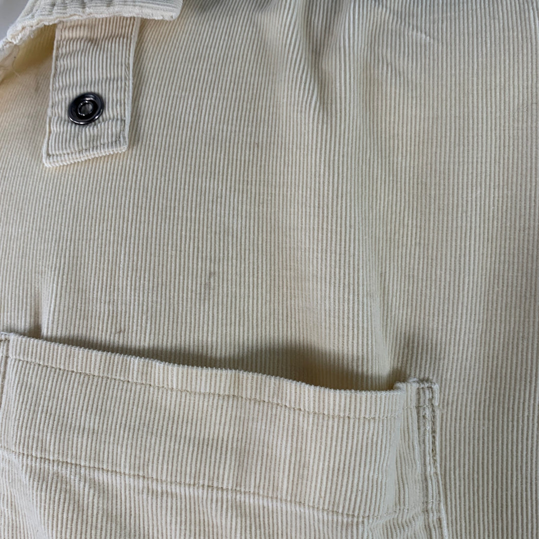NICE COLLECTIVE Size M Cream Corduroy Cotton Two Pockets Snaps Long Sleeve Shirt