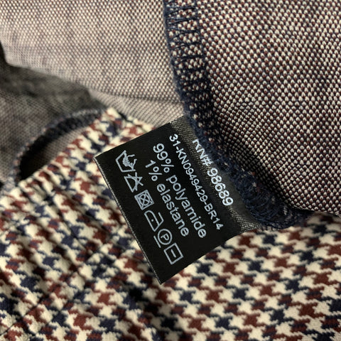TODD SNYDER Size M Khaki Brown & Navy Houndstooth Drawstring Casual Pants