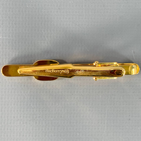 BURBERRY Vintage Gold Logo Metal Tie Clip