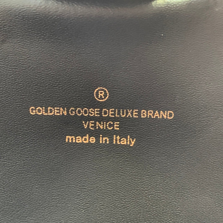GOLDEN GOOSE Black Silver Leather Top Handle Duffle Bag