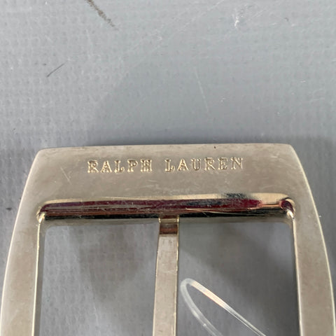 RALPH LAUREN Size 36 Black Silver Leather Belt