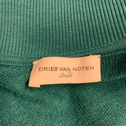 DRIES VAN NOTEN Size S Green Black Cotton Sequined Sleeveless Vest