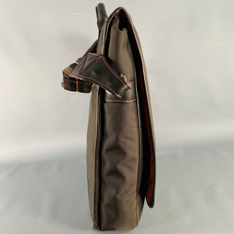 MULHOLLAND Brown Black Canvas Messenger Bag