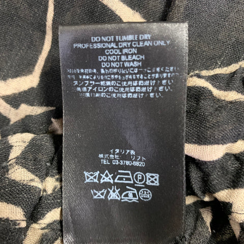 DAMIR DOMA Size XL Black Beige Abstract Virgin Wool Blend Drop Crotch Shorts