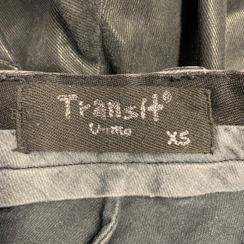 TRANSIT Size XS Grey Charcoal Coated Cotton Blend Jeans