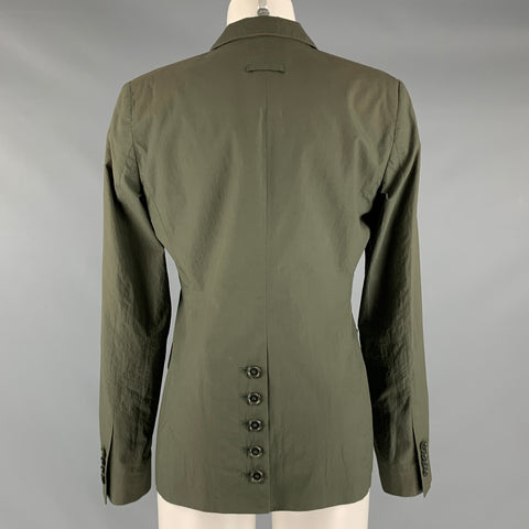 PAUW Taille 2 Veste à bouton unique en coton olive vert