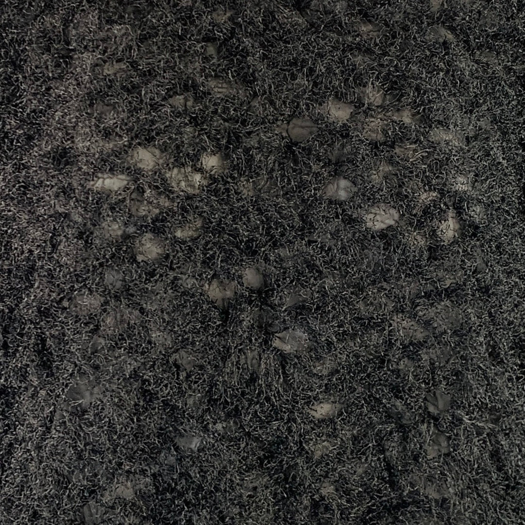 ISSEY MIYAKE Size M Black Polyester Wrinkled Shaggy Dolman Sleeve Pullover