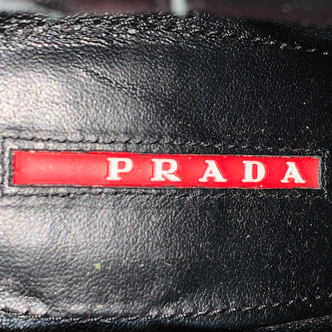 PRADA Bottines compensées en daim noir Taille 7.5