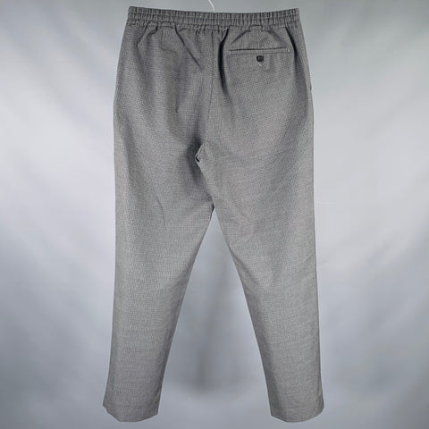 MR. PORTER Size 32 Grey Houndstooth Virgin Wool Blend Casual Pants