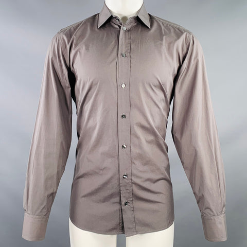 DOLCE & GABBANA LUXURY Size S Grey Charcoal Spread Collar Long Sleeve Shirt