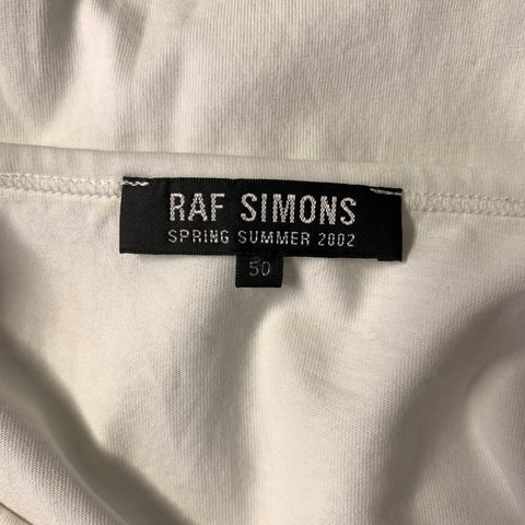 RAF SIMONS Size M White Black Graphic Cotton Crew Neck T shirt