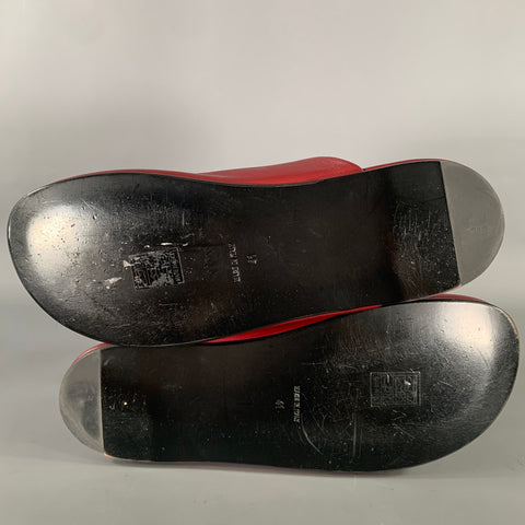 CARVEN Size 10 Burgundy Leather Lambskin Slippers Flats
