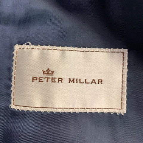 PETER MILLAR Size 44 Regular Blue Wool Notch Lapel Suit