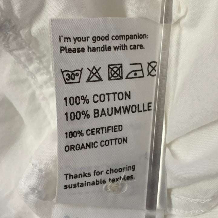 MERZ B. SCHWANEN Size XL White Organic Cotton One Pocket Oversized Short Sleeve Shirt