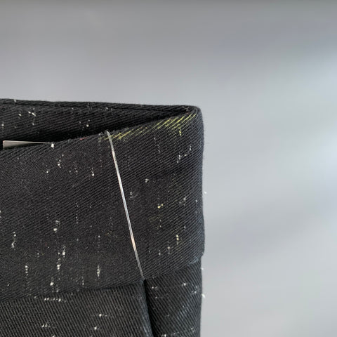 STUDIO NICHOLSON Size S Bridges Black White Slubby Cotton Twill Pleated Wide Leg Casual Pants