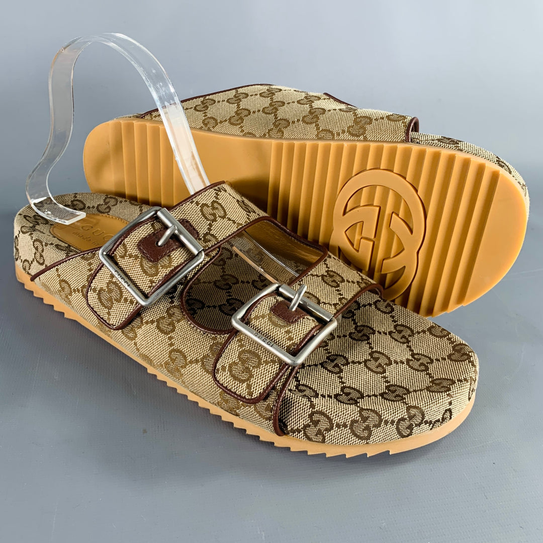 GUCCI Size 10.5 Brown Guccissima Monogram Canvas Double  display picture 1