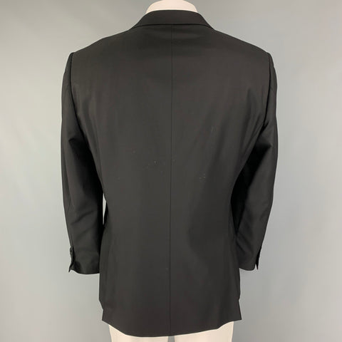 SUITSUPPLY Size 44 Black Wool Tuxedo Sport Coat