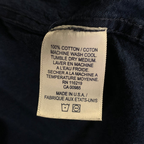 STEVEN ALAN Size L Navy Indigo Cotton Band Collar Long Sleeve Shirt