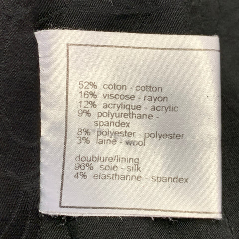 CHANEL Size 4 Black Cotton Blend Boucle Single Breasted Jacket Blazer