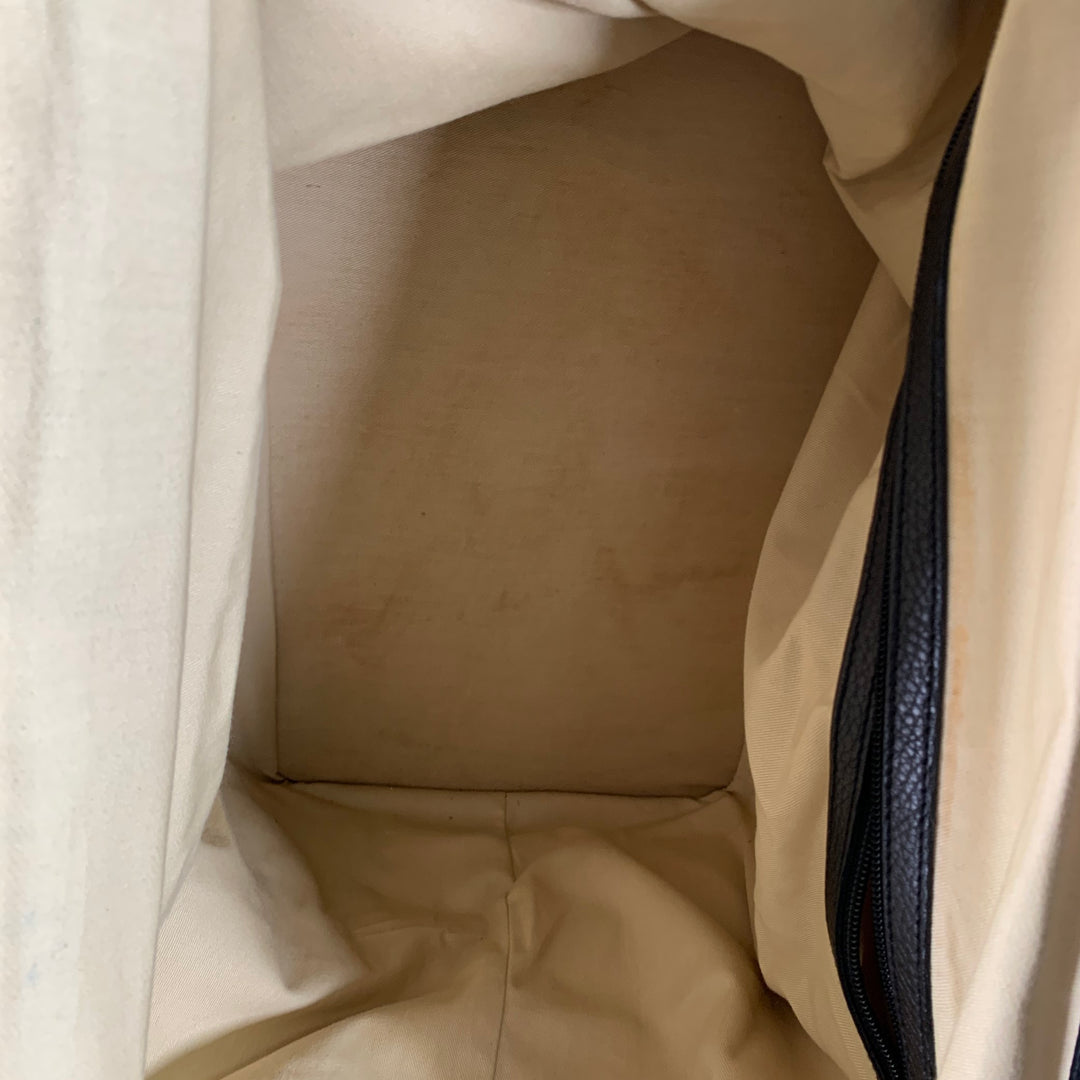 BARNEYS NEW YORK Size One Size Black Gold Crackled Leather Duffle Bags
