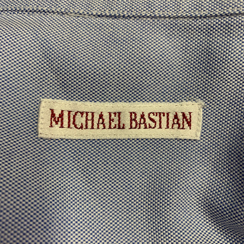 Chemise matelassée en coton bleu à manches longues et col étalé MICHAEL BASTIAN taille 38