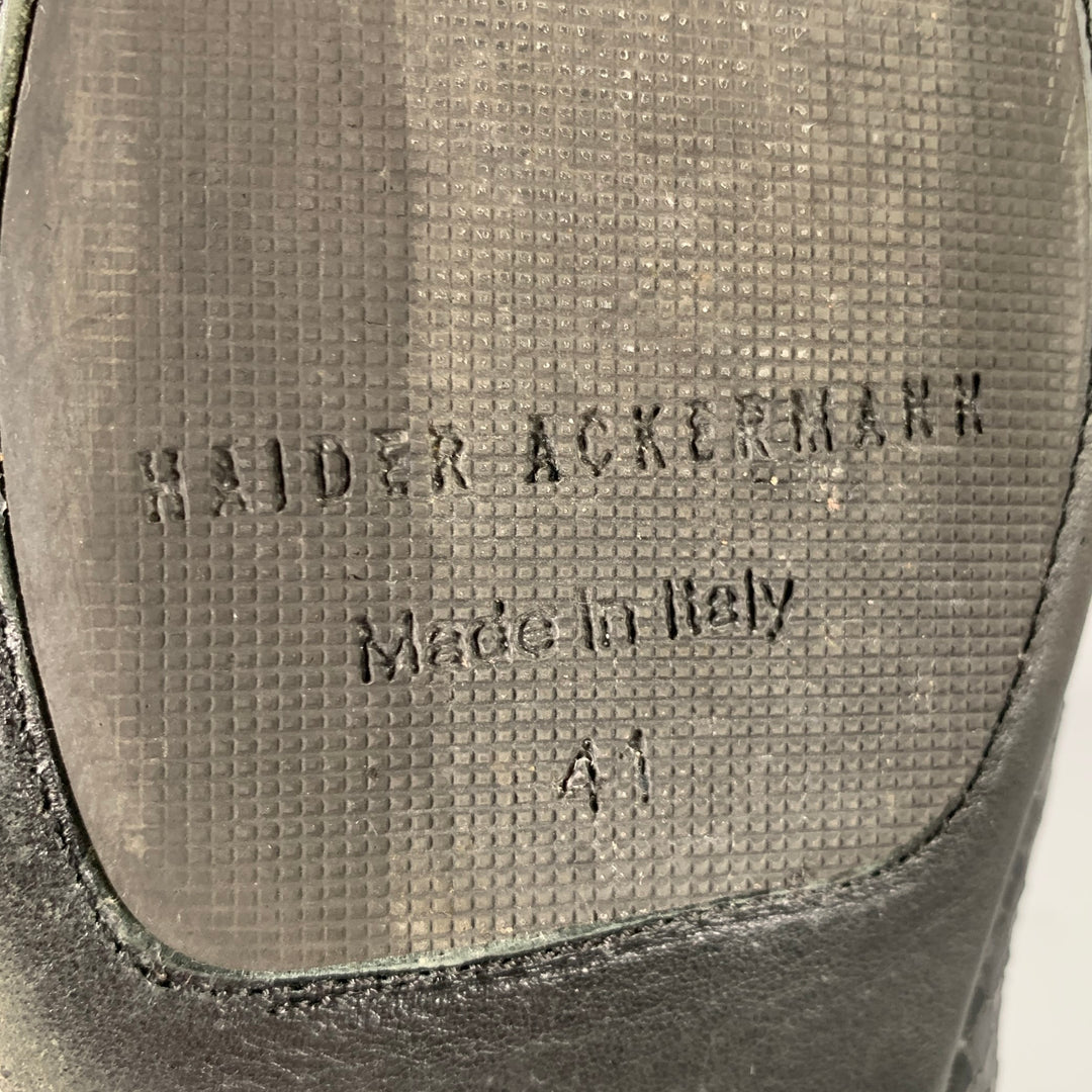 HAIDER ACKERMANN Size 8 Black Snake Leather Loafers