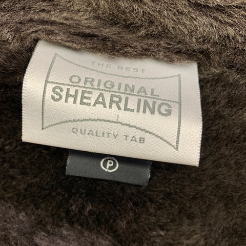 ARTICO Size 38 Brown Suede Shearing Zip Up Vest