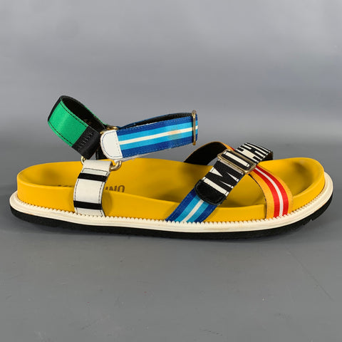 MOSCHINO Nastro St. Righe Size 12 Multi-Color Geometric Sandals