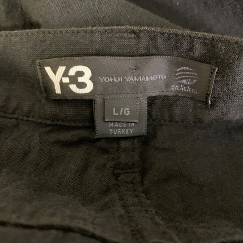 Y-3 Size L Black Cotton Blend Wide Leg Casual Pants