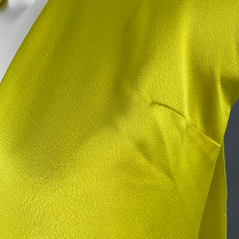 MSGM Size S Yellow Polyester Layered A-Line V-Neck Dress