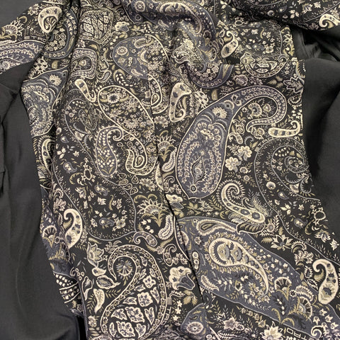 ETRO Size 42 Giacche Black Beaded Wool Notch Lapel Sport Coat