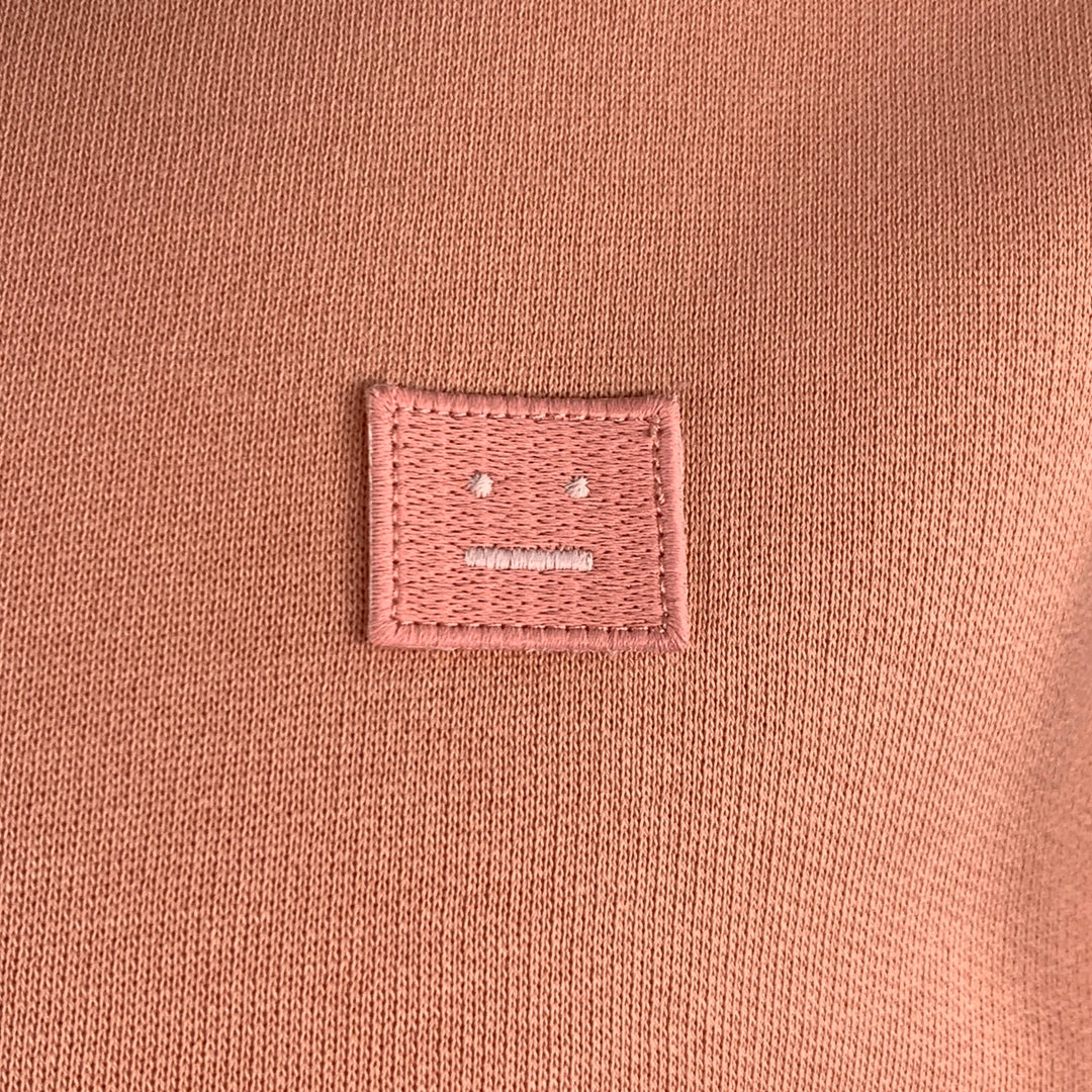 ACNE STUDIOS Size M Fairview Face Orange Sorbet Cotton Crew Neck Sweatshirt