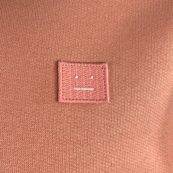 ACNE STUDIOS Size M Fairview Face Orange Sorbet Cotton Crew Neck Sweatshirt