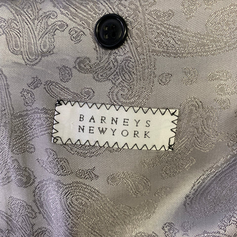 BARNEY'S NEW YORK Chest Size 42 Long Black Wool Notch Lapel 38 31 Tuxedo