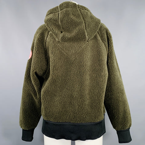 CANADA GOOSE Size S Green Black Polyester Wool Hooded Jacket