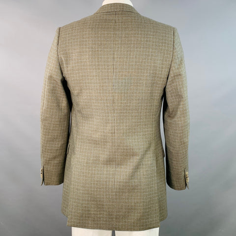 ERMENEGILDO ZEGNA Size 44 Long Grey Blue Houndstooth Wool Sport Coat