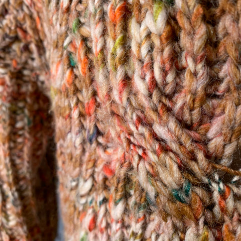 SCOTCH AND SODA Size L Orange Multi Color Cable Knit Acrylic Wool Sweater