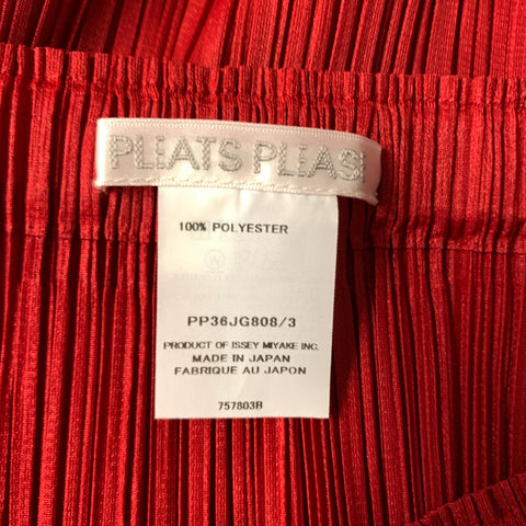 PLEATS PLEASE by ISSEY MIYAKE Size S Red Polyester Pleated Long Skirt