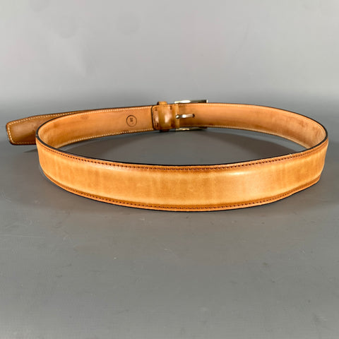 SUTOR MANTELLASSI Size 38 Brown Light Distressed Leather Belt