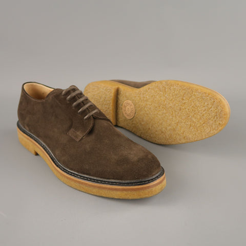 DRIES VAN NOTEN Size US 7 Brown Solid Suede Crepe Sole Lace Up Shoes
