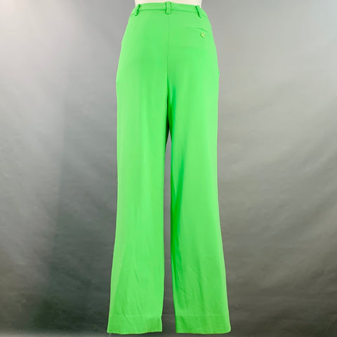 RALPH LAUREN COLLECTION Size 4 Green Lime Wool Blend Pleated Dress Pants