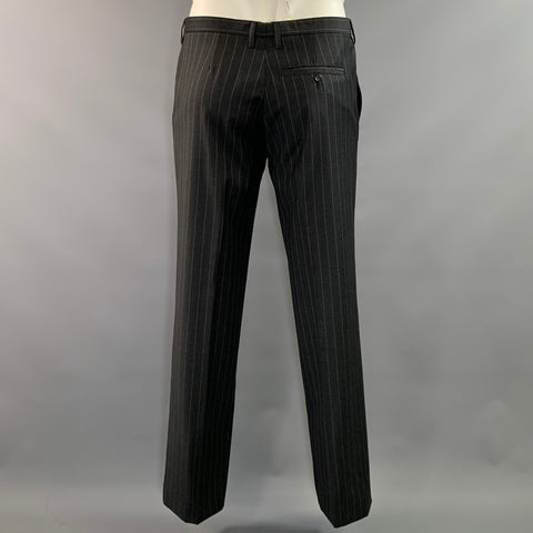 NEIL BARRETT Chest Size XL Grey Pinstripe Wool Notch Lapel 34 35 Suit