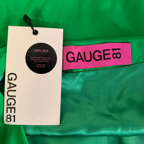 GAUGE 81 Size XS Green Silk Draped Mini Skirt