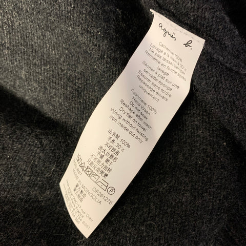 AGNÈS B. Size S Dark Grey Cashmere Zip Up Sweater