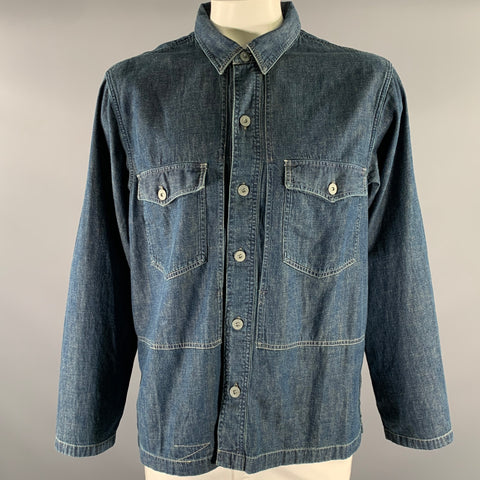 RRL by RALPH LAUREN Size XL Navy Indigo Cotton Overshirt