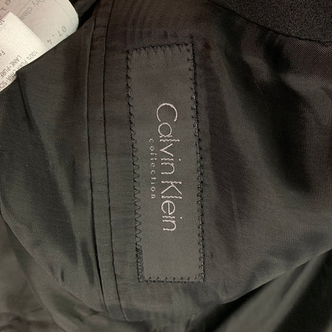 CALVIN KLEIN COLLECTION Size 36 Black Wool Notch Lapel Tuxedo Suit