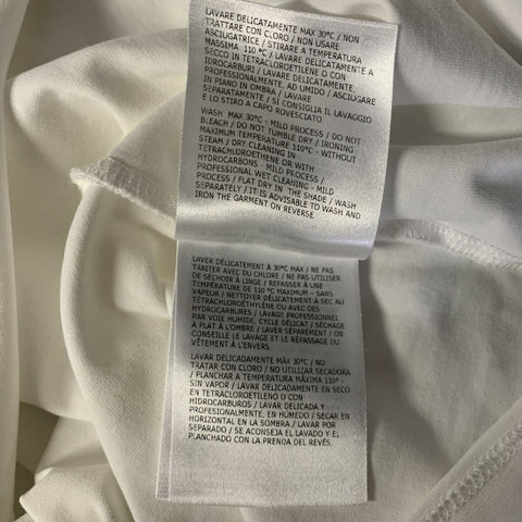 MONCLER Size XL White Cotton Blend V Neck T Shirt