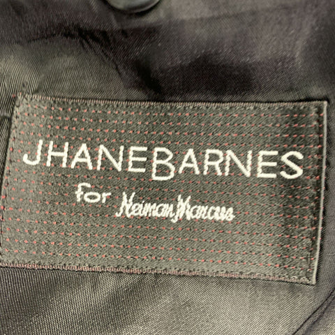 JHANE BARNES Size 44 Long Black Pleated Shawl Lapel Tuxedo