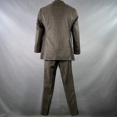 TIGER of SWEDEN Size 46 Black Cream Dots Wool Cashmere Notch Lapel Suit